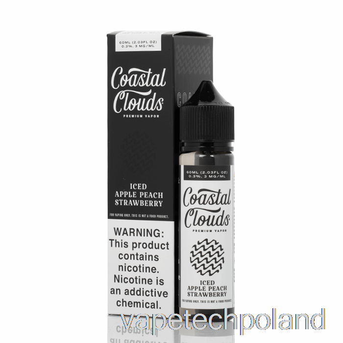 Vape Długopis Mrożone Jabłko Brzoskwinia Truskawka - Przybrzeżne Chmury Co. - 60ml 0mg